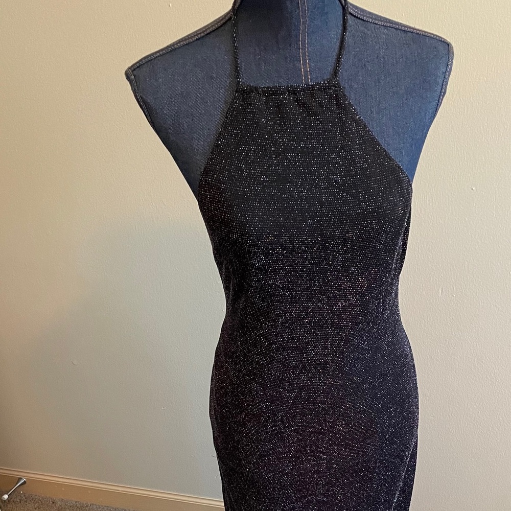 NWT Show Me Your MuMu Shimmery Black Dress - Picture 3 of 14